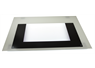 MAIN OVEN OUTER DOOR PANEL GLASS WITH WHITE & BLACK TRIM