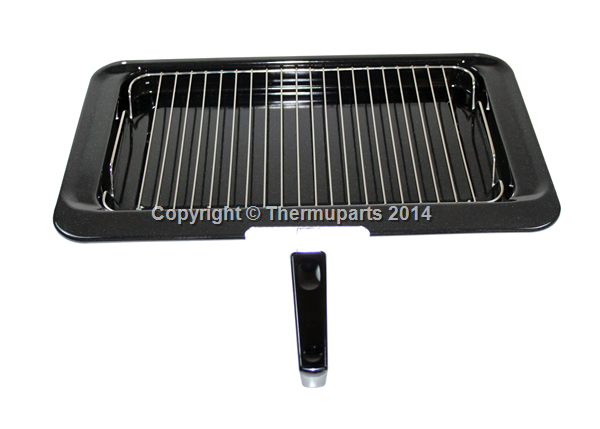 Fitment List C 445 x 276mm SPARES2GO Complete Grill Pan Tray Rack & Handle for Rangemaster Oven Cooker