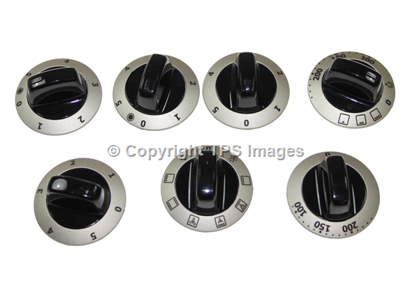 4 X Universal ELECTROLUX Cooker/Oven/Grill Control Knob And Adaptors BLACK 